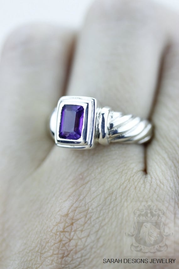 Größe 7 Amethyst Spuleneinstellung Feiner 925 Sterling Silber Ring | Nickel Frei R512 von SarahsDesignJewelry