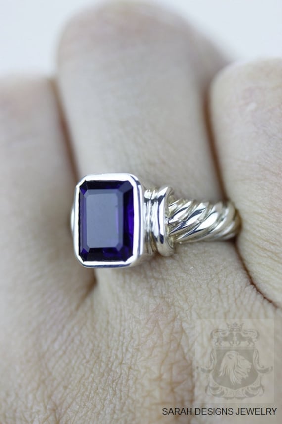 Größe 7 Amethyst Spuleneinstellung Feiner 925 Sterling Silber Ring | Nickel Frei R757 von SarahsDesignJewelry