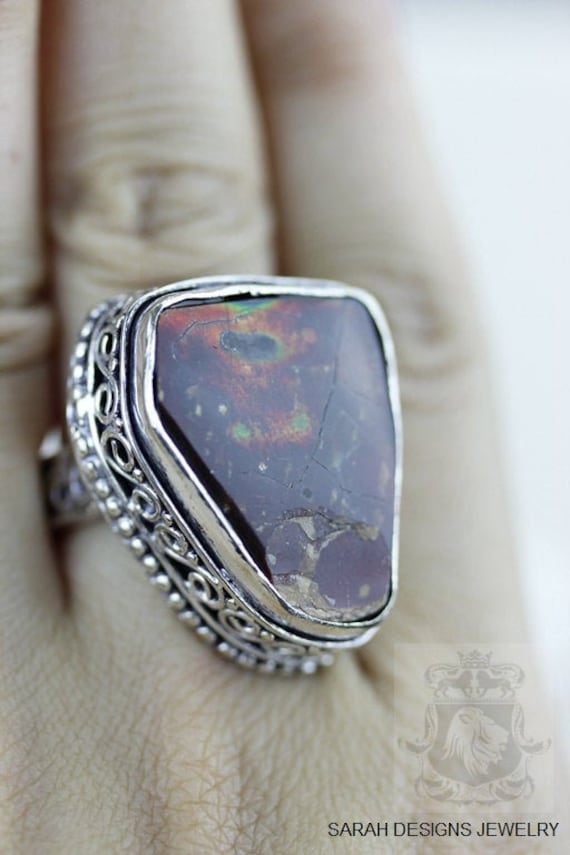 Größe 7 Canadian Ammolite Fein 925 Sterling Silber Ring | Nickel Frei R1614 von SarahsDesignJewelry