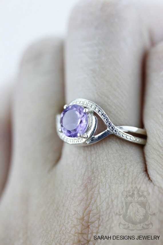 Größe 7 Rundschliff Amethyst Fein 925 Sterling Silber Ring | Nickel Frei R598 von SarahsDesignJewelry