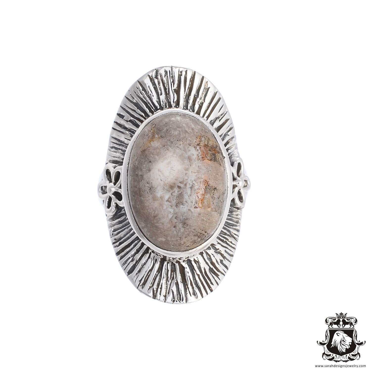 Größe 8 Versteinerte Bali Koralle Filigraner Feiner 925 Sterling Silber Ring | Nickel Frei R2564 von SarahsDesignJewelry