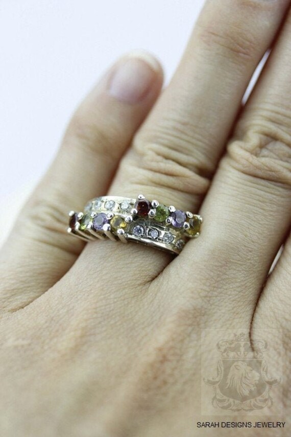 Size 5.5 Topaz Citrin Peridot Fein 925 Sterling Silber Ring | Nickel Frei R51 von SarahsDesignJewelry