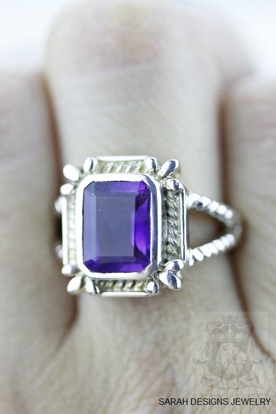 Size 6 Amethyst Table Cut Fein 925 Sterling Silber Ring | Nickel Frei R540 von SarahsDesignJewelry