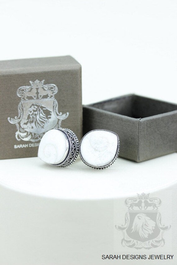 Vintage Filigrane Antike 925 Sterling Silber Unisex Manschettenknopf Herren Manschettenknöpfe Shiva Shell Accessoires von SarahsDesignJewelry