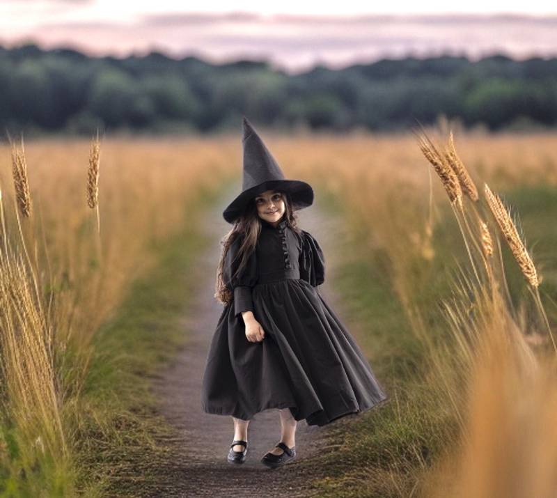 Mädchen Hexenkostüm, Kinder Hexe Kostüm, Elegantes Luxus Mädchen-Halloween-Kostüm, Kinder-Halloween-Kleid-Outfit Mädchen Hexenkostüm, Kinder Hexe Kostüm, Elegantes Luxus Mädchen-Halloween-Kostüm, Kinder-Halloween-Kleid-Outfit von SaramiaAtelier