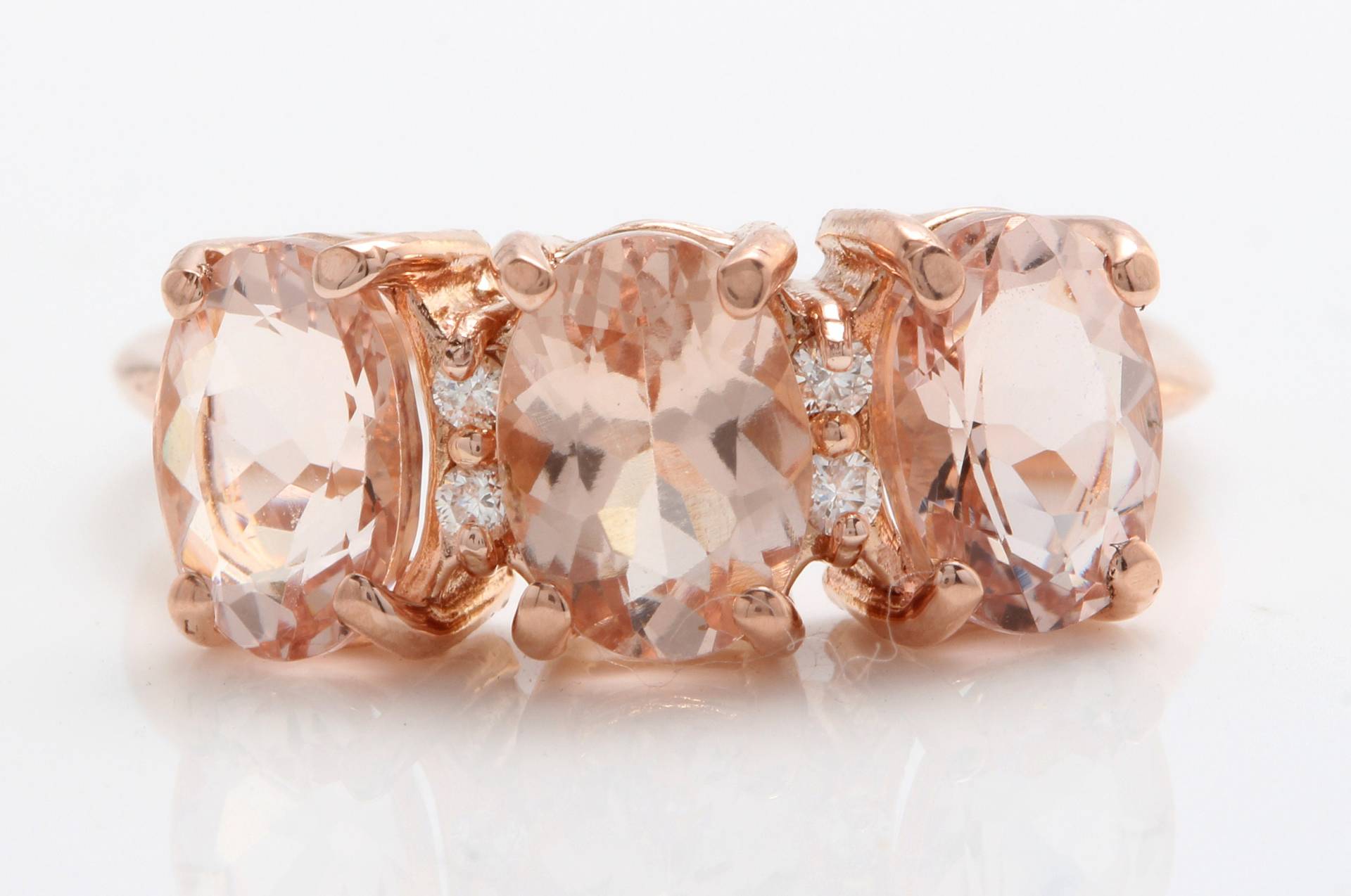 2, 55 Karat Natürlicher Pfirsich Morganit Und Diamant in 14K Solid Rose Gold Frauen Ring von Saranied81