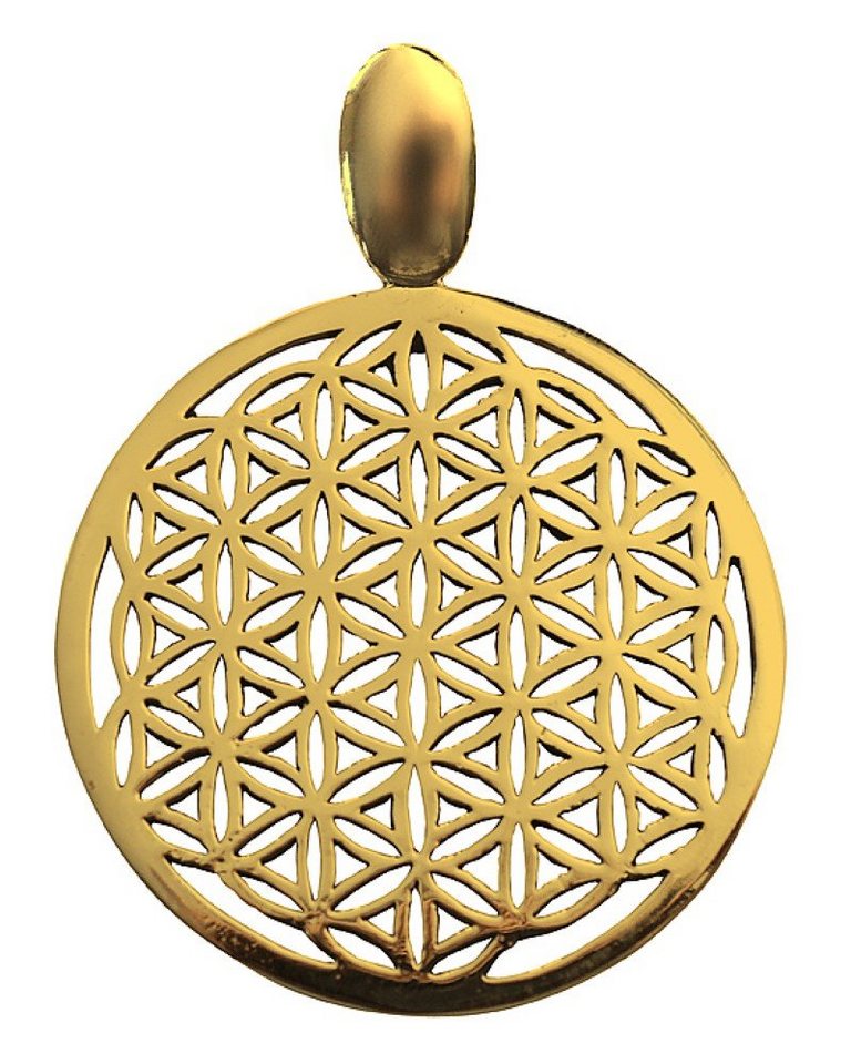 Saraswati Kettenanhänger Anhänger "Blume des Lebens" gross 3,6cm Messing von Saraswati