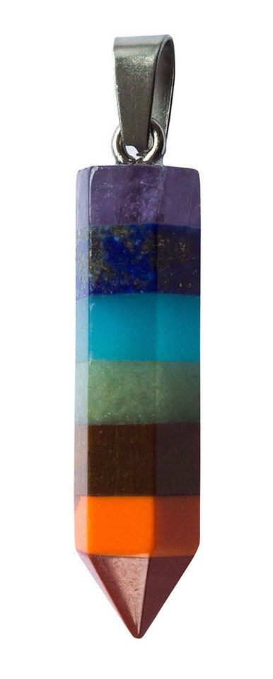 Saraswati Amulett Anhänger Chakra Rainbow Multistone Spitze 0,8x3,5cm von Saraswati