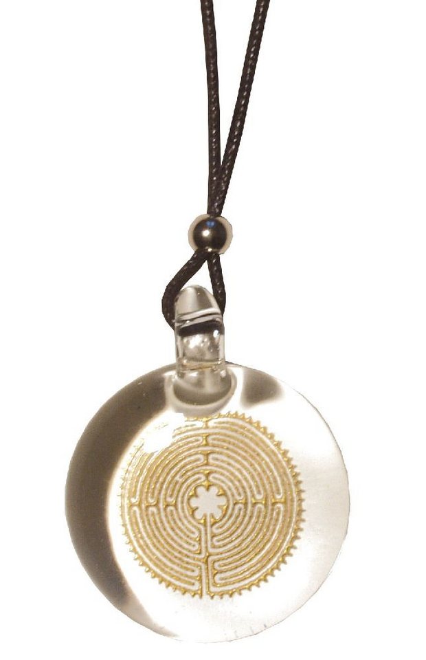 Saraswati Amulett Anhänger "Chartres" Glas 3,5cm mit Baumwollband von Saraswati