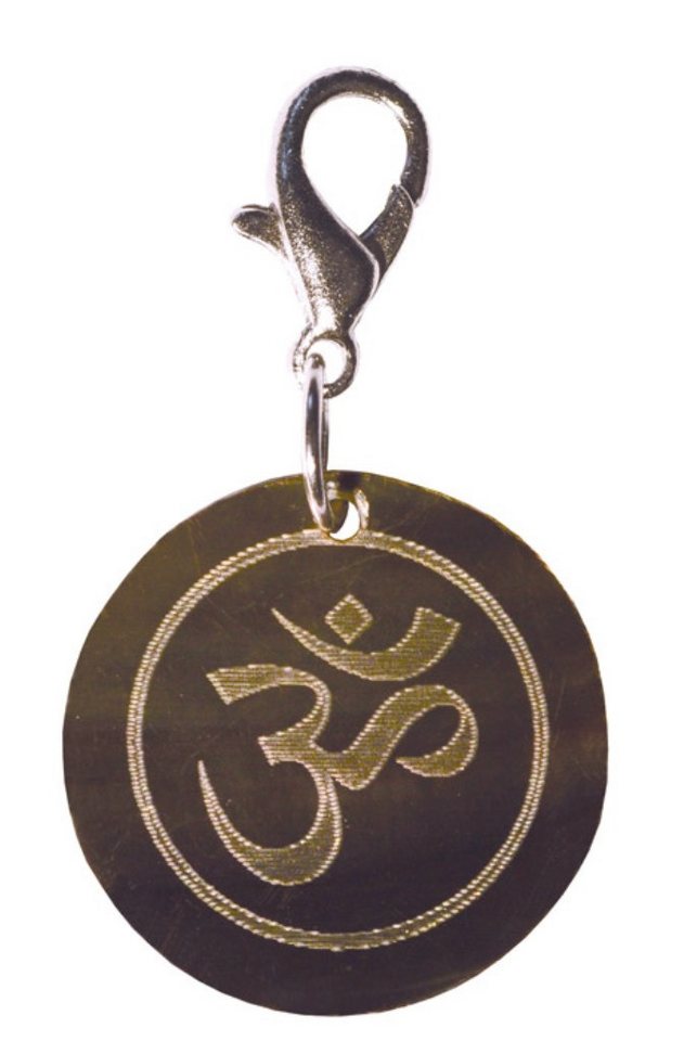 Saraswati Amulett Anhänger Gravur "OM" Muschel Ø 2cm von Saraswati