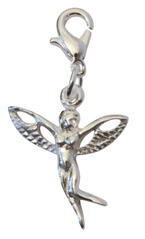 Saraswati Amulett Anhänger Karabiner "Engel" Messing-versilbert 1,5cm von Saraswati