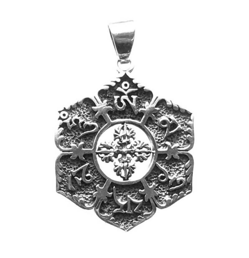 Saraswati Kettenanhänger Anhänger "Om Mani Padme Hum Doppel-Dorje" Silber 925 3cm, 6,9g. von Saraswati