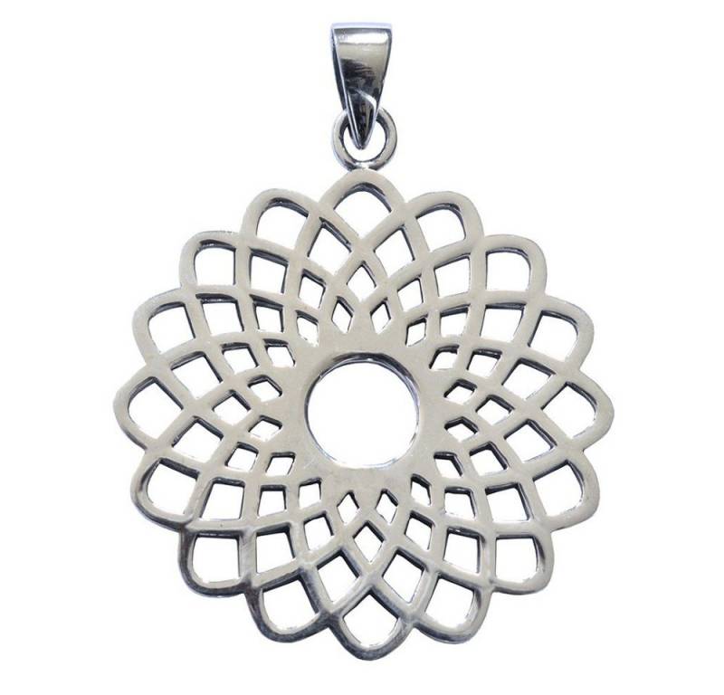 Saraswati Kettenanhänger Anhänger "Sahasrara Lotus" Messing versilbert von Saraswati