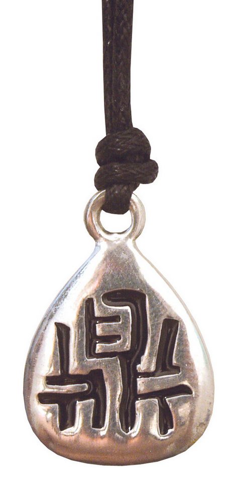 Saraswati Amulett Anhänger "Ting" Zinn 3cm mit Baumwollband von Saraswati