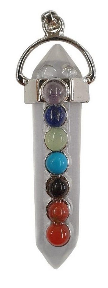 Saraswati Amulett Edelstein Anhänger "Bergkristall" mit Chakrasteinen 5cm von Saraswati