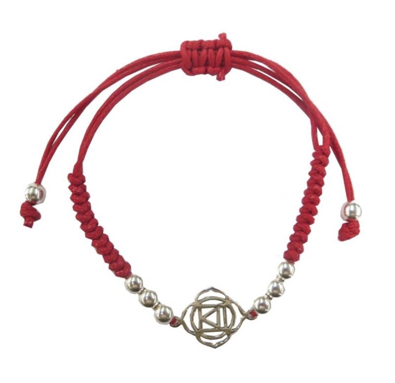 Saraswati Armband Armband "Muladhara Chakra" rot 1,4cm Silber 925 mit verstellbarem Baum von Saraswati