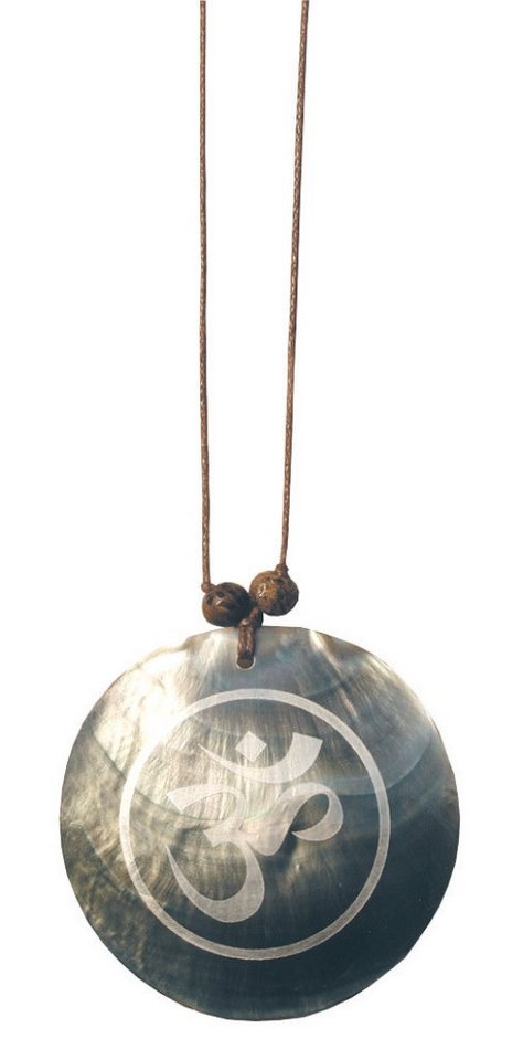 Saraswati Kette mit Anhänger Muschelschmuck mit Gravur "OM" 6cm von Saraswati