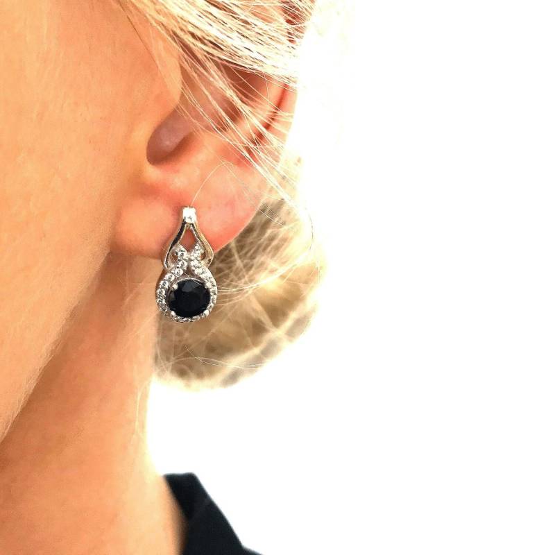 Echte Saphir Detaillierte Silber Ohrstecker von SarayaSilver
