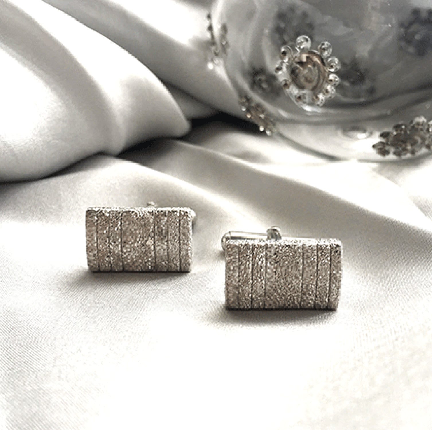 Strukturierte Manschettenknöpfe Aus Sterlingsilber von SarayaSilver