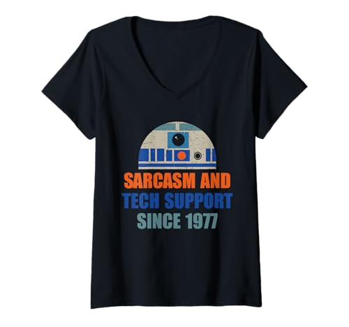 Damen Lustiges Design mit Sarcasm And Tech-Support Since-1977 T-Shirt mit V-Ausschnitt Damen Lustiges Design mit Sarcasm And Tech-Support Since-1977 T-Shirt mit V-Ausschnitt von Sarcasm And Tech-Support Since-1977 Design