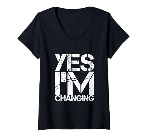Damen Lustiger Humor Text Funny for Funny Change Yes I'm Changing T-Shirt mit V-Ausschnitt Damen Lustiger Humor Text Funny for Funny Change Yes I'm Changing T-Shirt mit V-Ausschnitt von Sarcasm Cool Funny Change Yes I’m Changing Shirt
