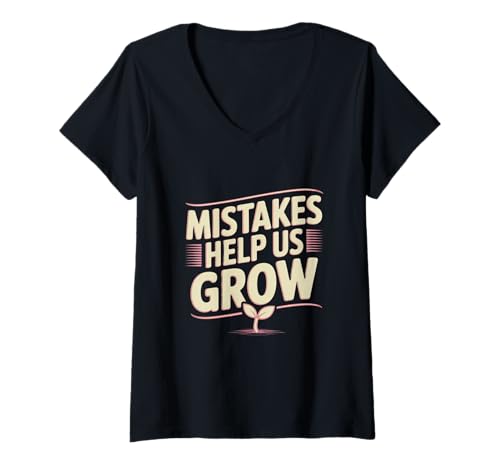 Damen Fehler helfen Uns beim Wachsen Text Lustige Leute Lustige Wachstumszitate T-Shirt mit V-Ausschnitt Damen Fehler helfen Uns beim Wachsen Text Lustige Leute Lustige Wachstumszitate T-Shirt mit V-Ausschnitt von Sarcasm Cool Mistakes Help Us Grow Growth Shirt