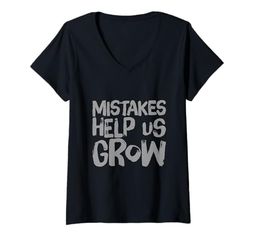 Damen Fehler helfen Uns beim Wachsen Text Lustige Leute Lustige Wachstumszitate T-Shirt mit V-Ausschnitt Damen Fehler helfen Uns beim Wachsen Text Lustige Leute Lustige Wachstumszitate T-Shirt mit V-Ausschnitt von Sarcasm Cool Mistakes Help Us Grow Growth Shirt