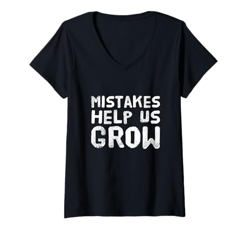 Damen Fehler helfen Uns beim Wachsen Text Lustige Leute Lustige Wachstumszitate T-Shirt mit V-Ausschnitt Damen Fehler helfen Uns beim Wachsen Text Lustige Leute Lustige Wachstumszitate T-Shirt mit V-Ausschnitt von Sarcasm Cool Mistakes Help Us Grow Growth Shirt