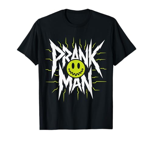 Lustiger Humor Text Funny Bad Happy Face Prank Man T-Shirt von Sarcasm Cool Text Funny Pranks Prank Man Shirt