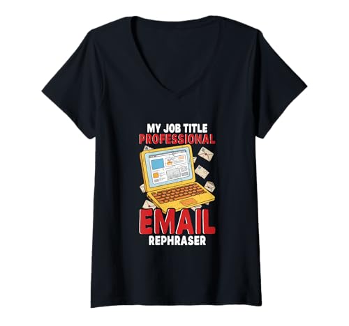 Damen Lustiger Sarkasmus-E-Mail-Rephaser Lovers Surviving Mondays Office T-Shirt mit V-Ausschnitt von Sarcasm Enthusiasts United, Apparel Co.