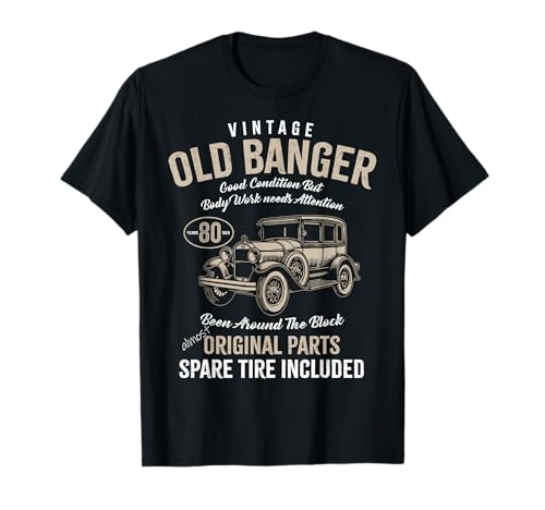 80. Geburtstag Vintage Banger Auto | 80 Jahre alte Männer Retro T-Shirt 80. Geburtstag Vintage Banger Auto | 80 Jahre alte Männer Retro T-Shirt von Sarcastic 80th Birthdays Tops for Classic Car Fans