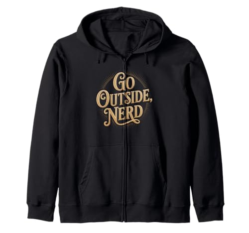 Go Outside Nerd Humorvoll Introvertiert Extrovertiert Humor Frauen Männer Kapuzenjacke von Sarcastic Anti-Social Geek Gamer Humor Motivation