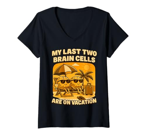 Damen GEHIRZELLEN AUF Break - LUSTIGE Meme FÜR MÜDE Kern T-Shirt mit V-Ausschnitt Damen GEHIRZELLEN AUF Break - LUSTIGE Meme FÜR MÜDE Kern T-Shirt mit V-Ausschnitt von Sarcastic Brain Quotes & Meme Humor Co.