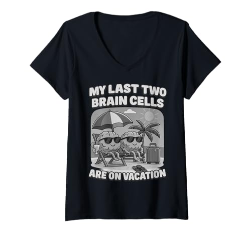 Damen GEHIRZELLEN AUF Break - LUSTIGE Meme FÜR MÜDE Kern T-Shirt mit V-Ausschnitt Damen GEHIRZELLEN AUF Break - LUSTIGE Meme FÜR MÜDE Kern T-Shirt mit V-Ausschnitt von Sarcastic Brain Quotes & Meme Humor Co.