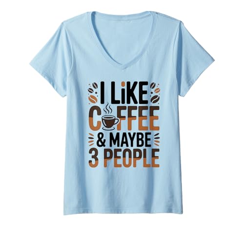 Damen Kaffee Zitat Introvertiert Humor Kaffee T-Shirt mit V-Ausschnitt Damen Kaffee Zitat Introvertiert Humor Kaffee T-Shirt mit V-Ausschnitt von Sarcastic Caffeine Sarcasm Funny Coffee Lover
