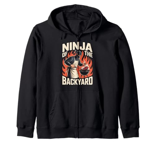 Lustiger Ninja of The Backyard Spruch BBQ Humor Grill Damen Herren Kapuzenjacke von Sarcastic Cookout Chef Meat Smoker Barbecue Dad