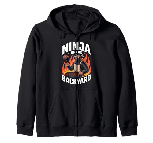 Lustiger Ninja of The Backyard Spruch BBQ Humor Grill Damen Herren Kapuzenjacke von Sarcastic Cookout Chef Meat Smoker Barbecue Dad