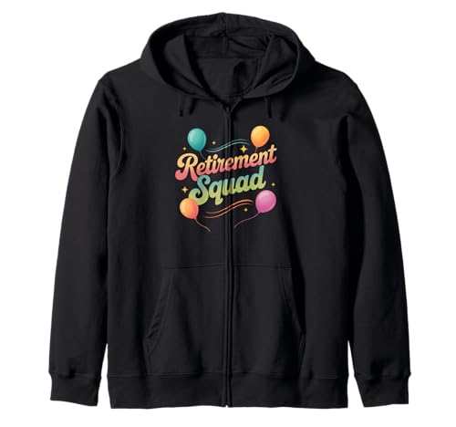 Lustiger Retirement Squad Spruch Party Humor Crew Frauen Männer Kapuzenjacke von Sarcastic Coworker Group Celebration Balloon