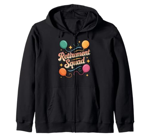 Lustiger Retirement Squad Spruch Party Humor Crew Frauen Männer Kapuzenjacke von Sarcastic Coworker Group Celebration Balloon