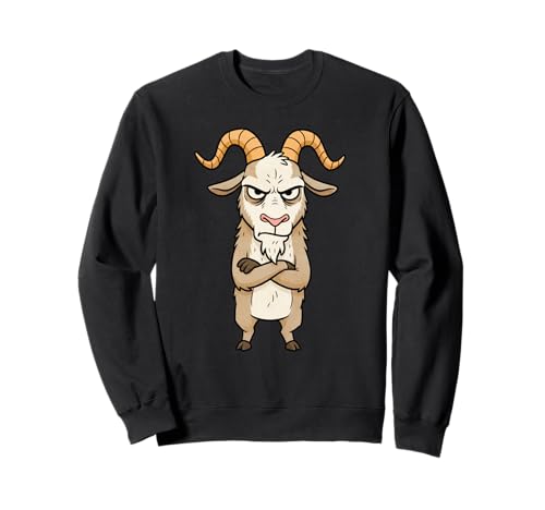 Lustiges Grumpy Goat Farm Tier Design Geschenk Männer Frauen Kinder Sweatshirt von Sarcastic Cute Crazy Baby Goat Graphic for Farmer