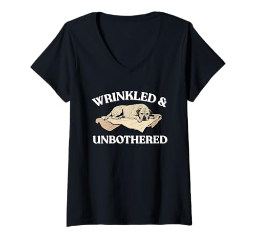 Damen Faltige und ungestörte Hundeliebhaber Aging Not Gracefully Fun T-Shirt mit V-Ausschnitt Damen Faltige und ungestörte Hundeliebhaber Aging Not Gracefully Fun T-Shirt mit V-Ausschnitt von Sarcastic Cute Funny Old Age Pups Side Effects CLR