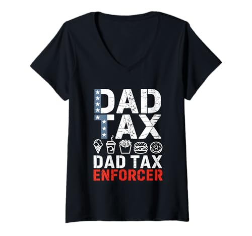 Damen Dad Tax Day Joke for Father’s Day Humor T-Shirt mit V-Ausschnitt Damen Dad Tax Day Joke for Father’s Day Humor T-Shirt mit V-Ausschnitt von Sarcastic Dad Tax Quote For Fathers