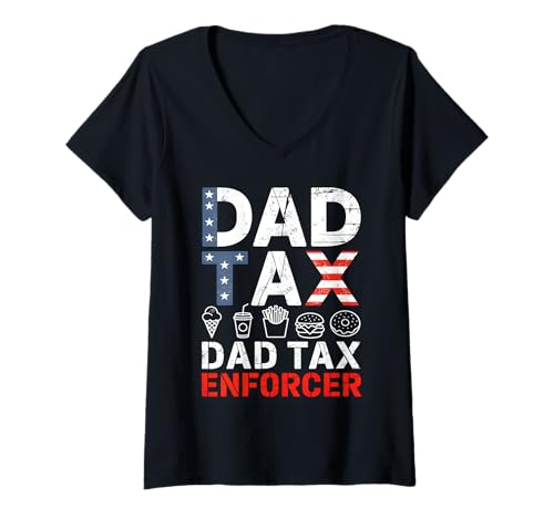 Damen Dad Tax Day Joke for Father’s Day Humor T-Shirt mit V-Ausschnitt Damen Dad Tax Day Joke for Father’s Day Humor T-Shirt mit V-Ausschnitt von Sarcastic Dad Tax Quote For Fathers