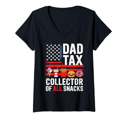 Damen Dad Tax Day Joke for Father’s Day Humor T-Shirt mit V-Ausschnitt von Sarcastic Dad Tax Quote For Fathers