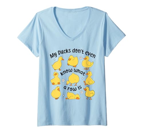 Damen Lustiges Entenshirt My Ducks Don't Even Know What a Row is T-Shirt mit V-Ausschnitt Damen Lustiges Entenshirt My Ducks Don't Even Know What a Row is T-Shirt mit V-Ausschnitt von Sarcastic Ducks Funny Quotes Humor Tees