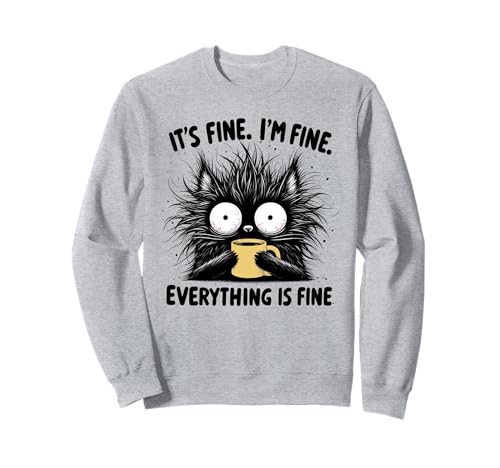 Lustiger Kaffeeliebhaber Katze Kätzchen Kitty Besitzer Geschenk für Männer Frauen Sweatshirt von Sarcastic Exhausted Cute Cat Kitten Graphic Design
