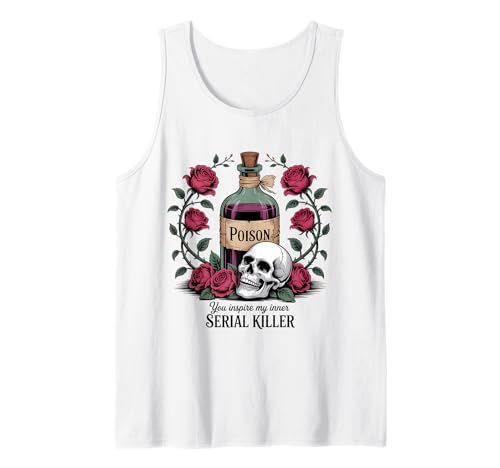 You Inspire My Inner Serial Killer Skull Flowers Damen Herren Tank Top von Sarcastic Funny Saying for Husband Wife Couples