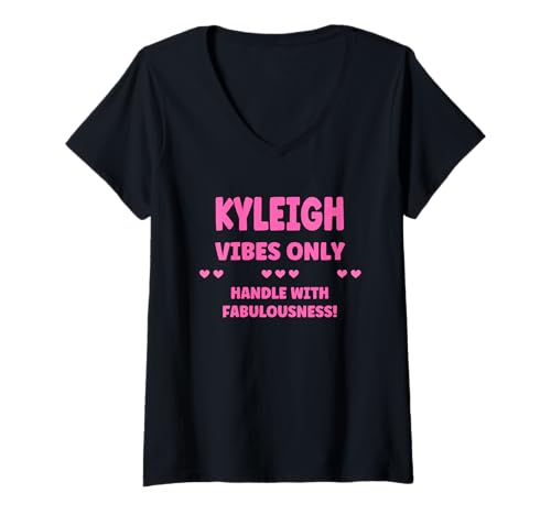 Damen Kyleigh Personalized Name Funny Cute Custom Kyleigh Name T-Shirt mit V-Ausschnitt Damen Kyleigh Personalized Name Funny Cute Custom Kyleigh Name T-Shirt mit V-Ausschnitt von Sarcastic Gift For Women Gift For KYLEIGH
