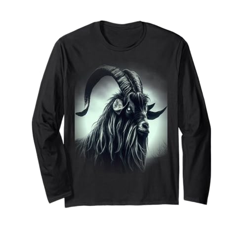Herren Old Goat Intense Stare Funny Old Ram Langarmshirt Herren Old Goat Intense Stare Funny Old Ram Langarmshirt von Sarcastic Goat Pun for Old Guys Old Goat