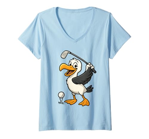 Damen Lustiger Golfer Albatross Vogel Golf Spieler Spiel Geschenk Männer Frauen T-Shirt mit V-Ausschnitt von Sarcastic Golf Lover Golfing Club Graphic Design